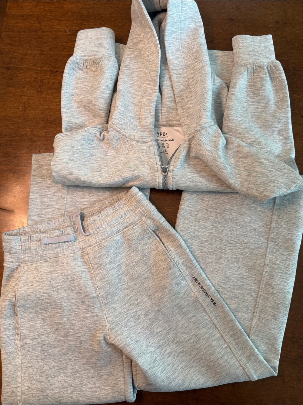 abercrombie kids Light Heather Gray Hoodie & Joggers Set